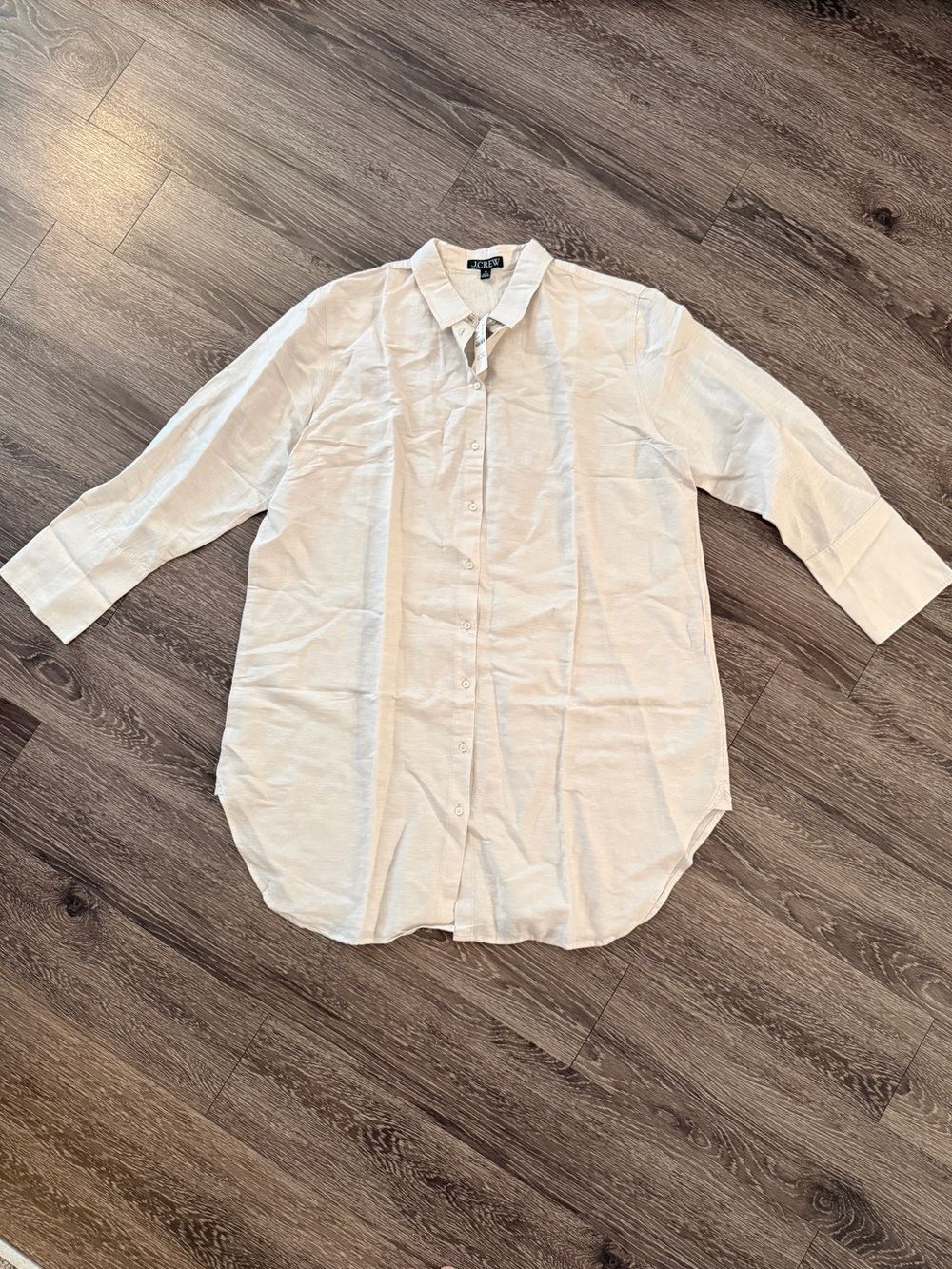 J. Crew Relaxed-fit beach shirt/dress in linen-cotton blend New